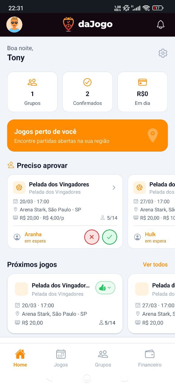 daJogo — tela inicial