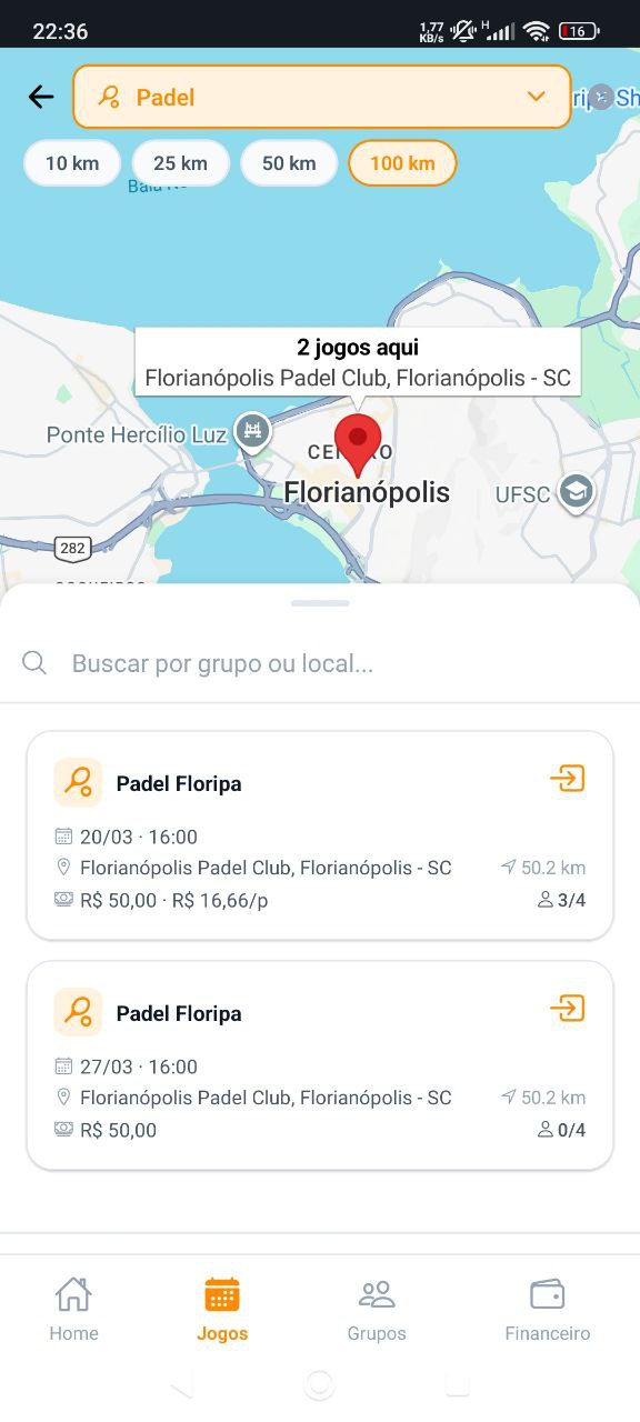 Mapa padel Floripa